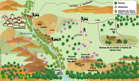 plano de ruta del "cerro de san blas"